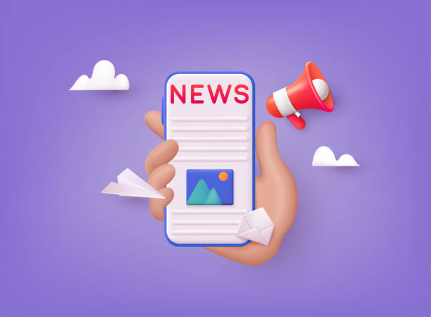 istock Concept News update. News webpage, information about events, activities, company information and announcements for web page. 3D Web Vector Illustrations. 1479281937