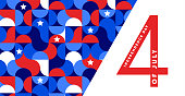 USA day banner design for independence day USA . 4th july. Abstract geometric banner for the national day of USA in shapes of red and blue colors. USA flag theme background.