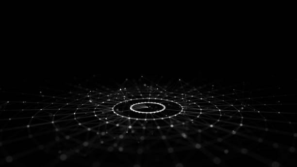 istock Futuristic of circular flow of particles. Digital cyberspace. Network connections structure. 3D rendering. 1479285529