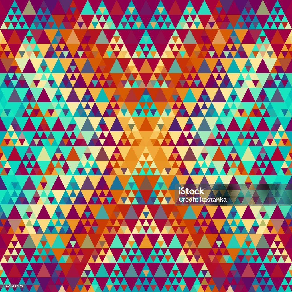Geometric Abstract Triangles Pattern Seamless Vector Image Stock ...