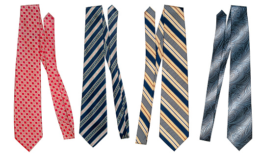 colorful ties isolated on a white background