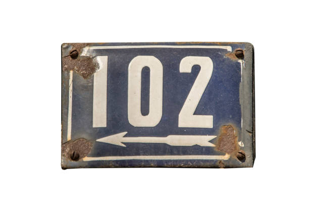 istock Weathered enameled plate number 102 1479299984