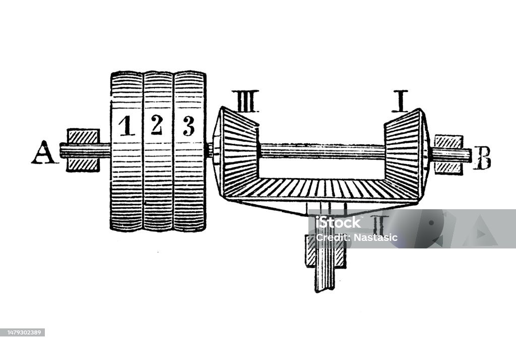 Three Ridges Gear Threedisc Reversing Gear Stock Illustration - Download Image Now - 19th ...
