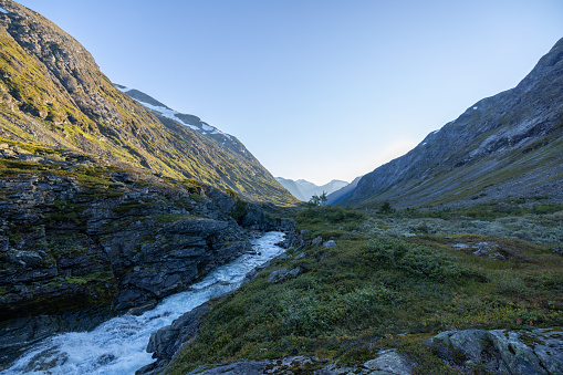 The valley in the mountains in Norway\nNorway