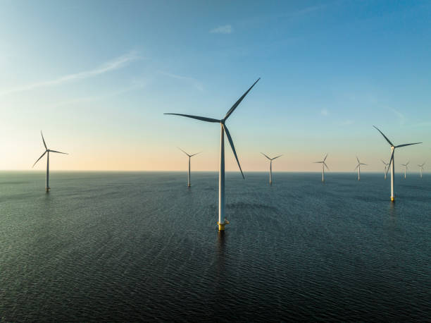istock Wind turbines in an offshore wind park producing electricity 1479310703