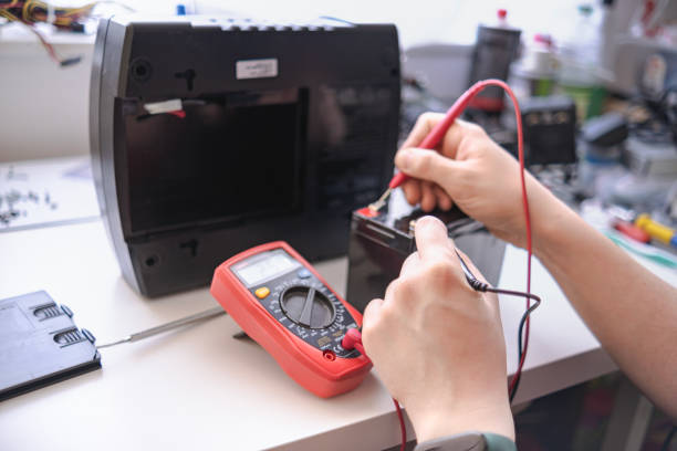 istock Checking voltage of an old UPS station 1479311825