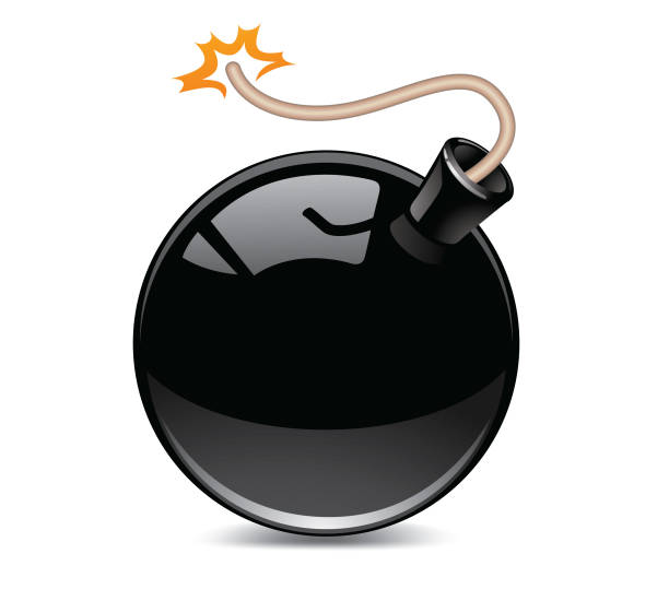 Bomb ball Icon This is a vector illustration of a bomb ball icon fuse cartoons stock illustrations