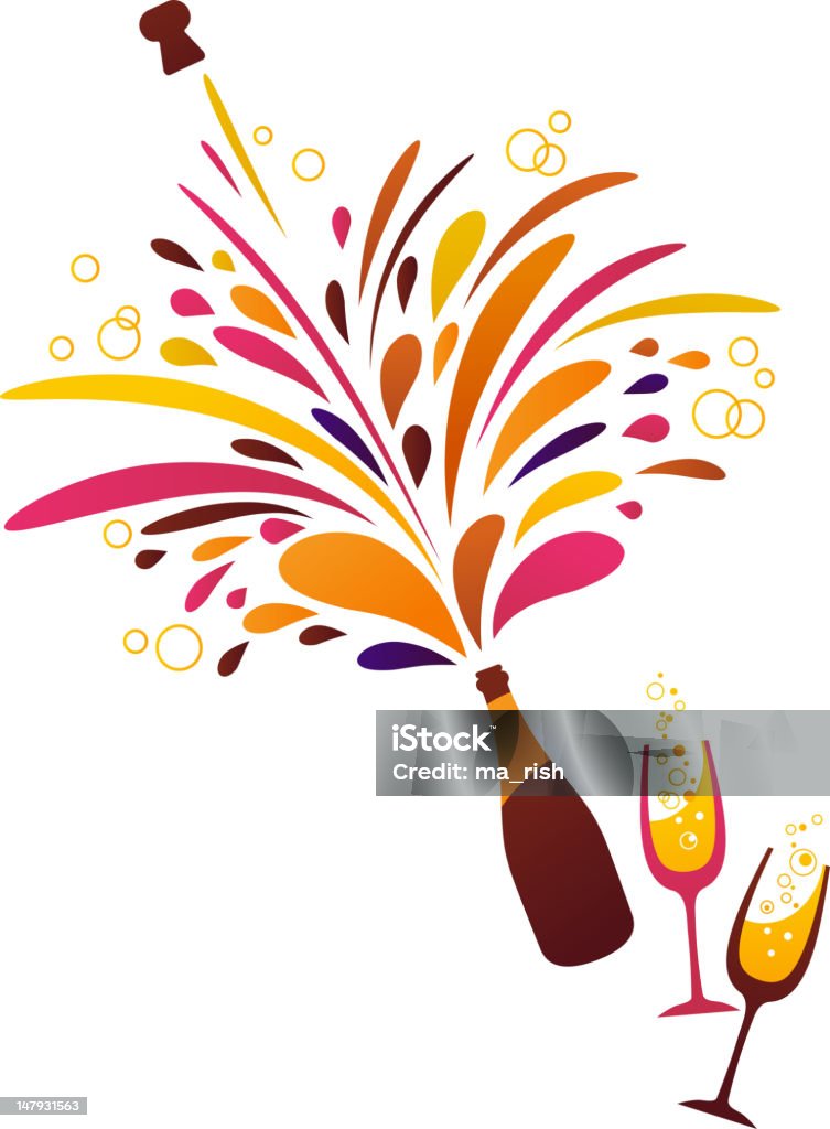 Champagne bottle splash - New Year celebration http://farm5.static.flickr.com/4091/5131532414_be16beb267.jpg New Year stock vector