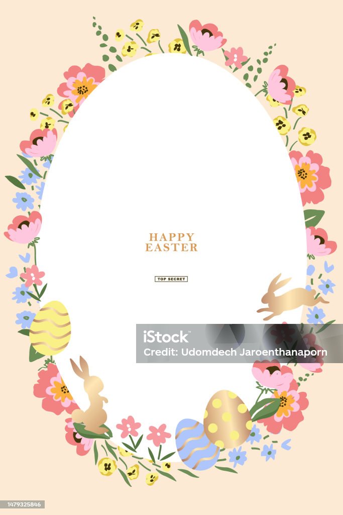 Happy Easter Gradient Decoration Background Easter Elements Decoration ...