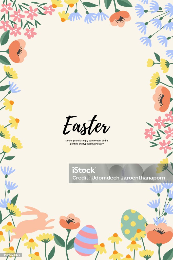 Happy Easter Gradient Decoration Background Easter Elements Decoration ...