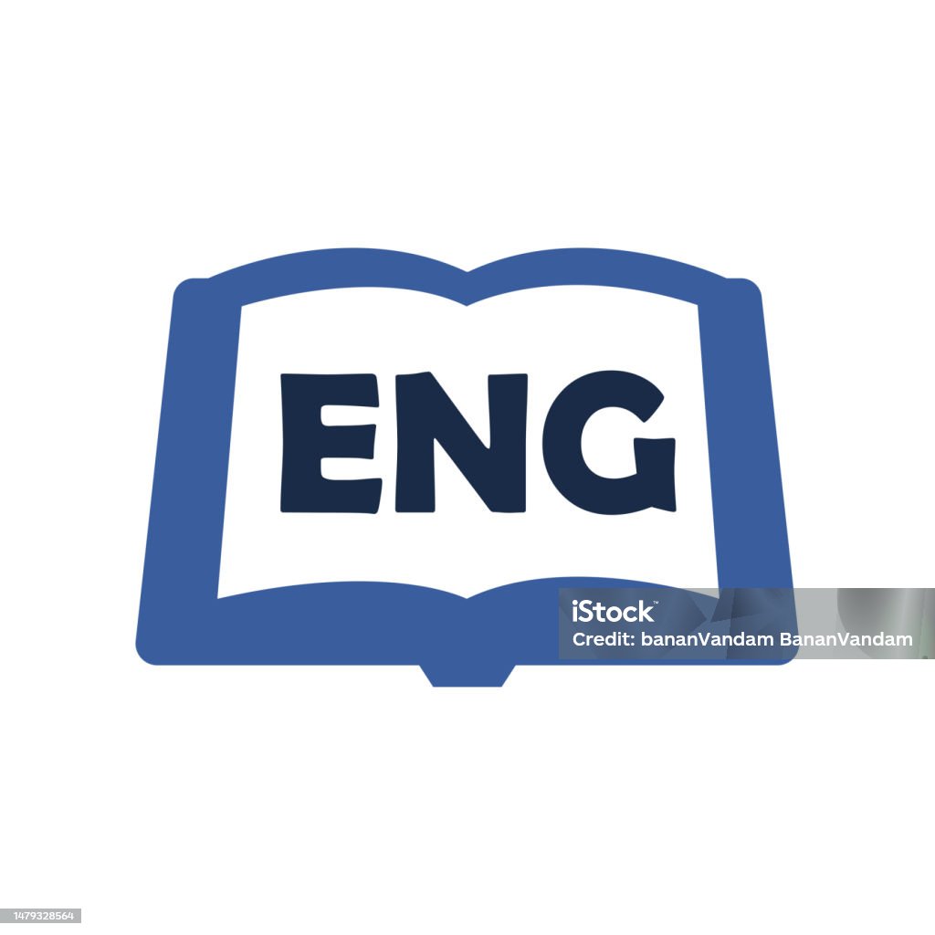 ไอคอนหนังสือภาษาอังกฤษบนพื้นหลังสีขาว ภาพประกอบเวกเตอร์ ภาพประกอบเวกเตอร์  ภาพประกอบสต็อก - ดาวน์โหลดรูปภาพตอนนี้ - Istock