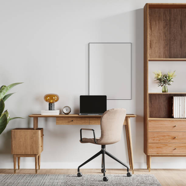 istock Nordic Home Office Interior Wall Mockup Frame Mockup 1479330280