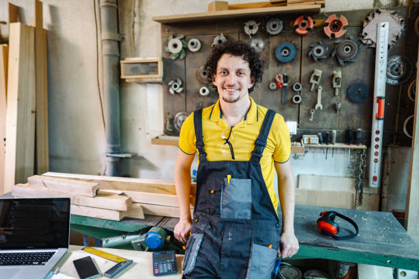 istock Portrait of a smiling carpenter in the workshop 1479332649