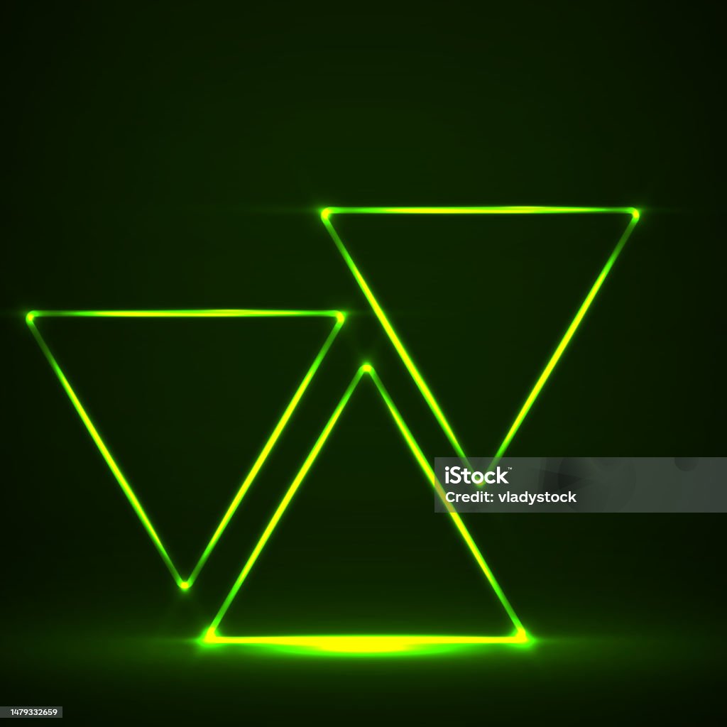 Neon Color Triangle Abstract Neon Triangles With Glowing Lines Vector Design Element Stock ...
