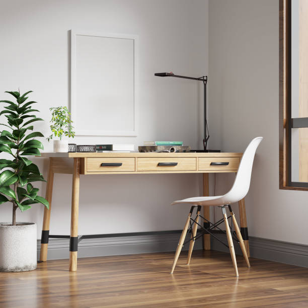 istock Nordic Home Office Interior Wall Mockup Frame Mockup 1479332725