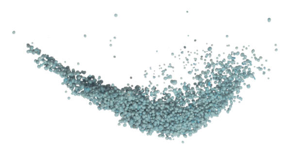 istock Fertilizer blue chemical accelerate growth fly fall explosion, many tiny ball fertilizer for planting float throw in mid air. White background isolated high speed freeze motion 1479334432