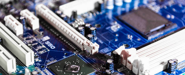 istock Logic board,cpu motherboard,Main board,system board,mobo.Electronic circuit and digital data concept.banner,advertisement.Selective focus. 1479335127