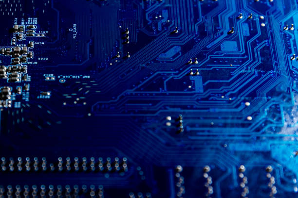 istock Electronic computer hardware technology.Circuit board.On the other hand Motherboard digital chip.Tech science background. Integrated communication processor. Information engineering component. 1479335181