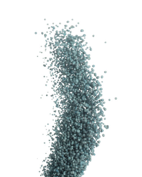 istock Fertilizer blue chemical accelerate growth fly fall explosion, many tiny ball fertilizer for planting float throw in mid air. White background isolated high speed freeze motion 1479335503
