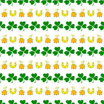 SAINT PATRICK S DAY seamless pattern with clover