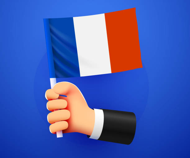 istock 3d hand holding France National flag. 1479337043