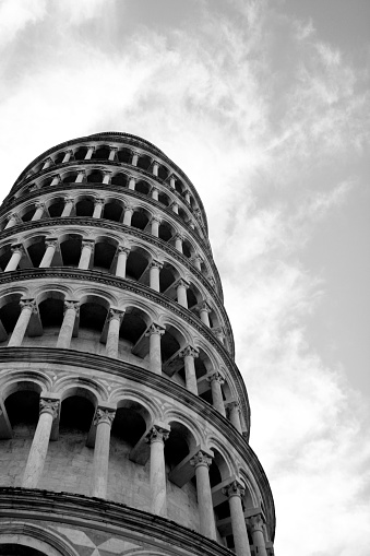 Black and White Tower of Pisa