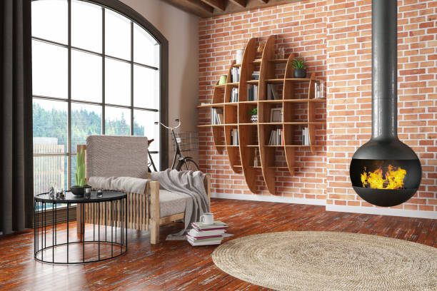istock Creative Bookshelf Design with Armchair 1479343027