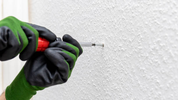 istock Male hand removing dowel from wall with screwdriver. 1479344285