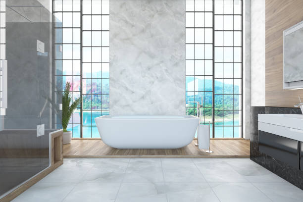 istock Luxury Bathroom with an Ocean View 1479345449