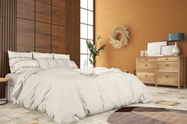 istock Beige Stylish Wabi Sabi Bedroom 1479346258