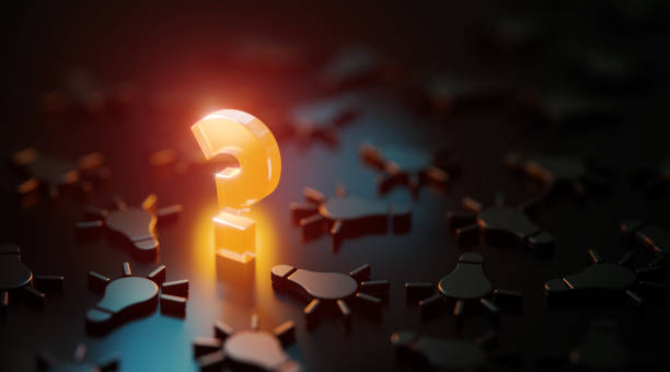 istock Orange Question Mark Glowing Amid Black Lightbulb Symbols On Black Background 1479348153