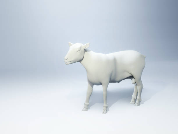 istock Side view of a white sheep sculpture 1479348552
