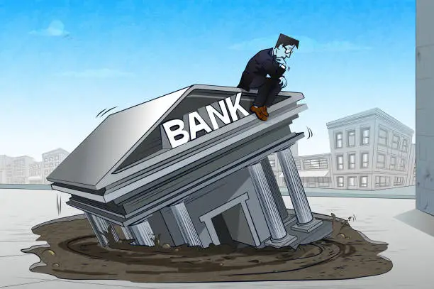 Vector illustration of Banking Crisis