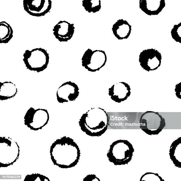 Inky Pattern Inky Hand Drawn Circles Pattern On Blotting Paper Stock Illustration ...