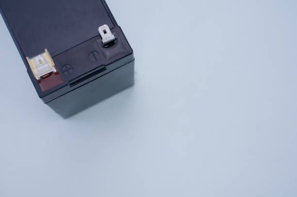 istock Partial view of a UPS battery replacement cartridge on white surface with space for your text 1479364039