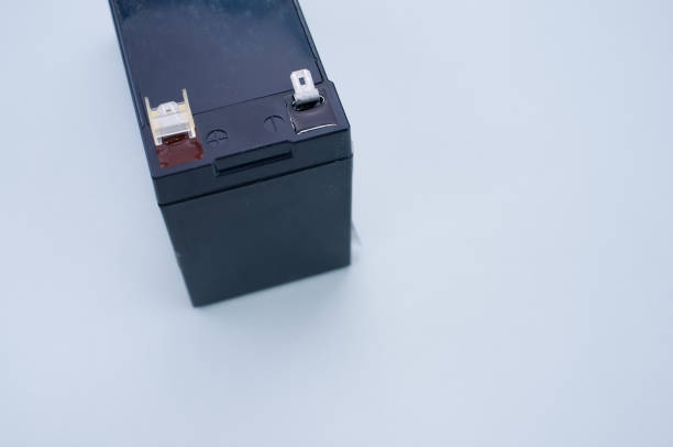 istock Partial view of a UPS battery replacement cartridge on white surface with space for your text 1479364042
