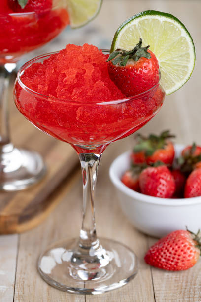 istock Frozen strawberry daiquiri cocktail with strawberries and lime 1479366481