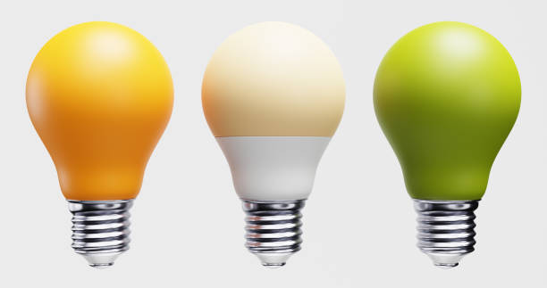 istock Set of three light bulbs isolated on background. 3d rendering 1479366756
