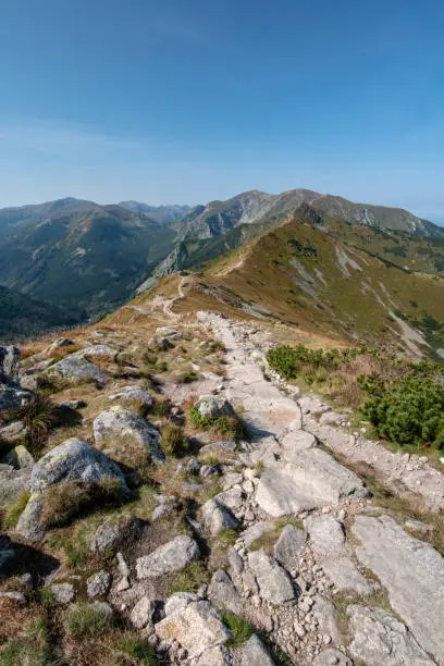 Mountain ridge in the High Tatras in southern Poland at the slovakian border. Near Kasprowy Wierch and Zakopane.