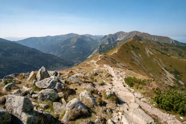 Mountain ridge in the High Tatras in southern Poland at the slovakian border. Near Kasprowy Wierch and Zakopane.