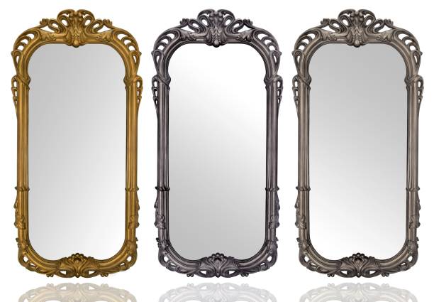 istock Illustration of three antique frames, with a shimmering reflection on the ground 1479371102