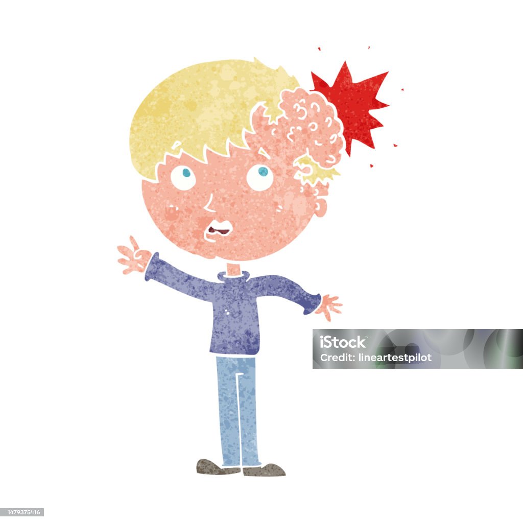 Cartoon Characters Getting Hit Cartoon Boy With Injured Head Stock Illustration - Download Image Now ...