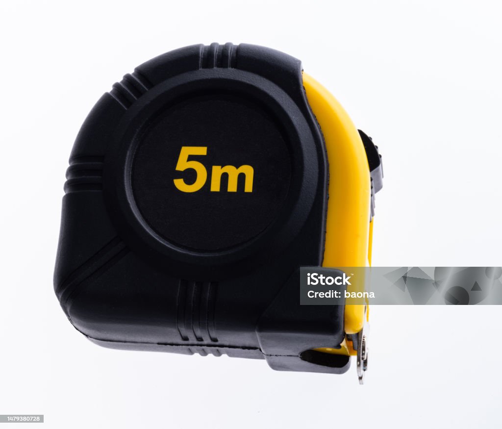 A tape measure on white background Accuracy Stock Photo