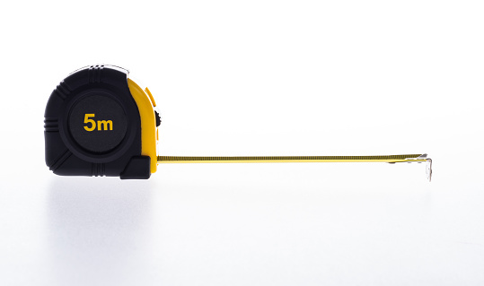 A tape measure on white background