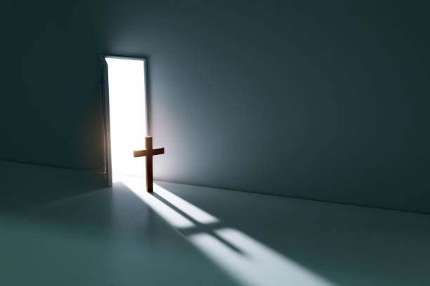 istock Open door with a religious cross 1479381324