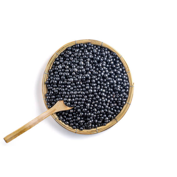 istock Black Soybeans (Black Soya Bean), Black Soy beans in threshing basket 1479392049