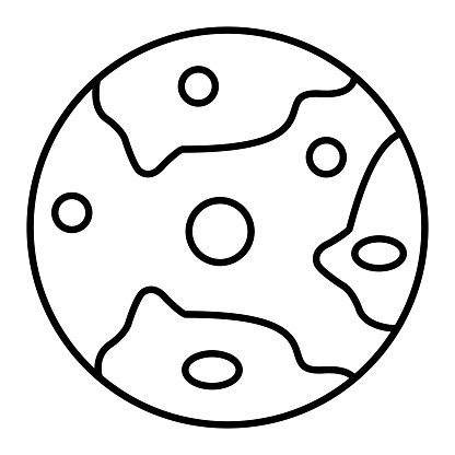 An outline illustration of a Mars icon