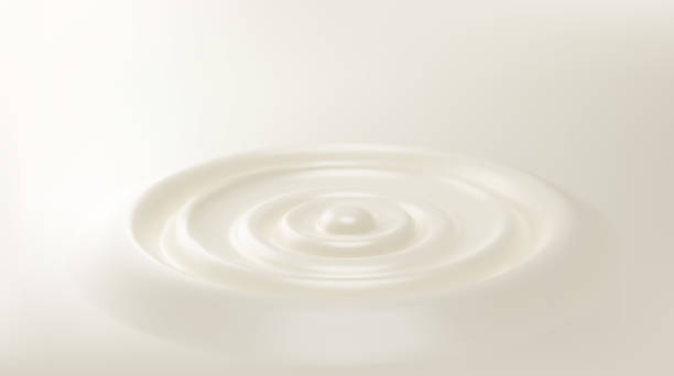 illustrazioni stock, clip art, cartoni animati e icone di tendenza di sfondo a onda liquida di latte o panna. ondata di latte increspata. consistenza a spirale di frullato di yogurt. - ripple water waterdrop drop