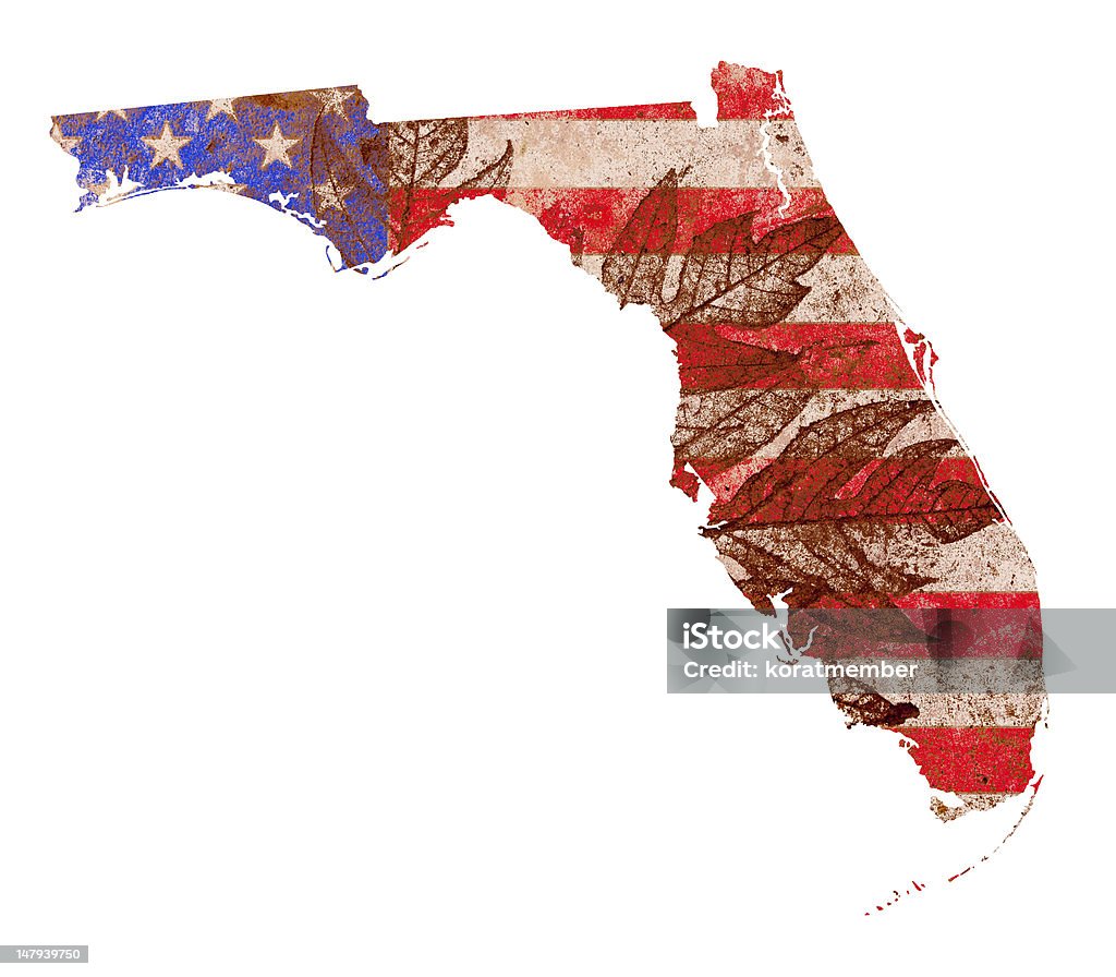 Florida State Karte Flagge Muster - Lizenzfrei Amerikanische Bundesstaatsgrenze Stock-Foto