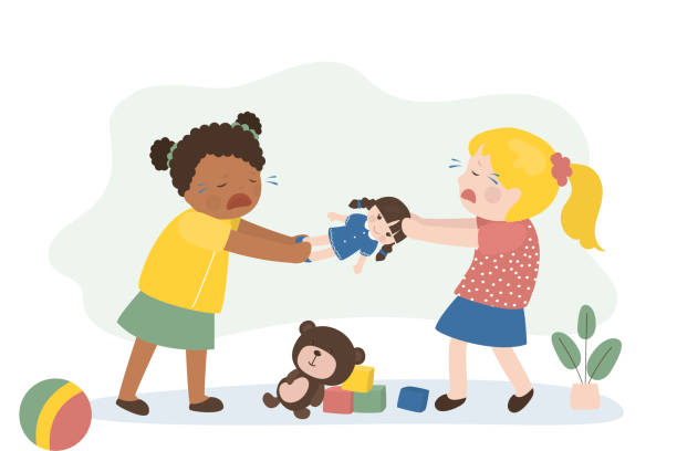 Kids Fighting Over Toy Clipart